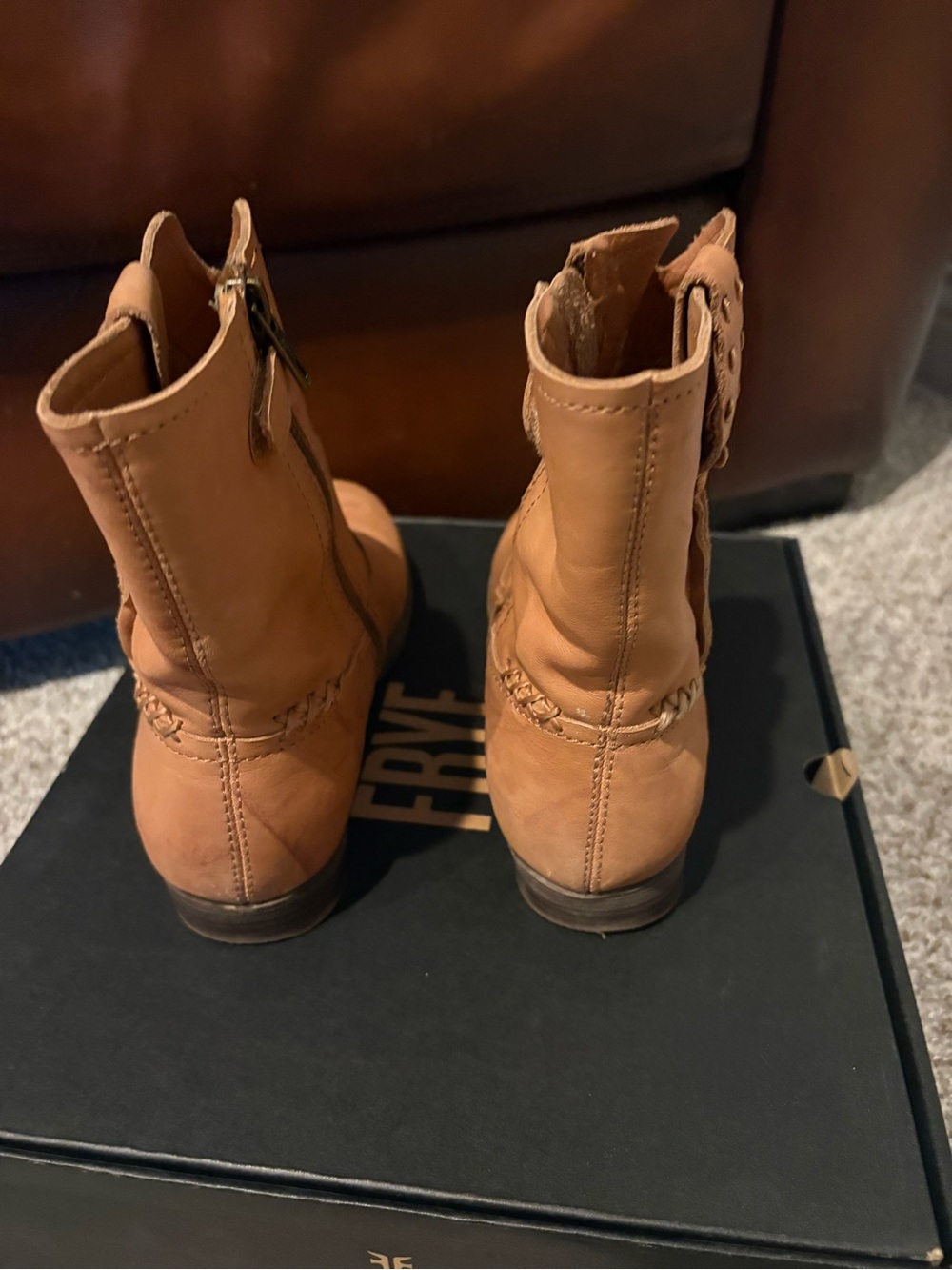 Frye Kids Chestnut Leather Ankle Boots - Picture 4 of 5